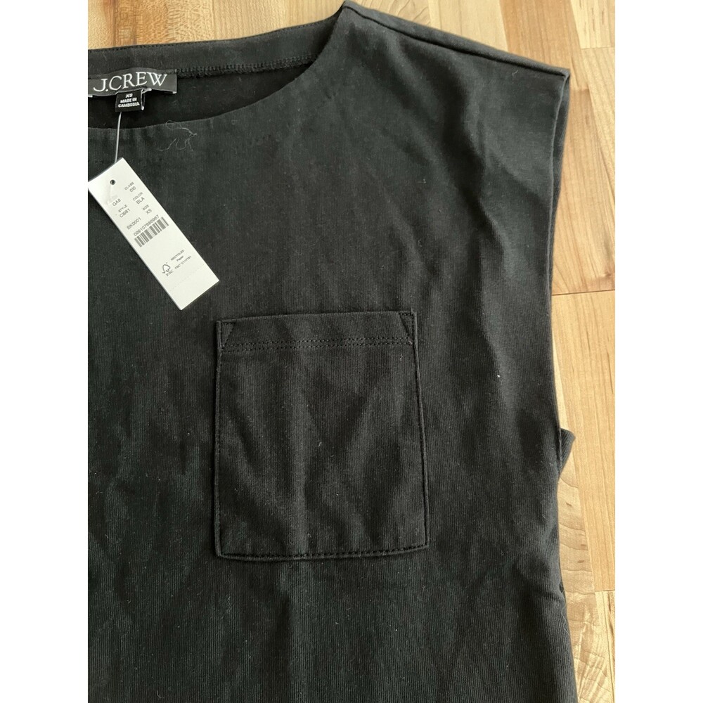 J.Crew Women's Mariner Jersey Boatneck Muscle Tee 100% Cotton Black XS, NWT - Picture 2 of 8